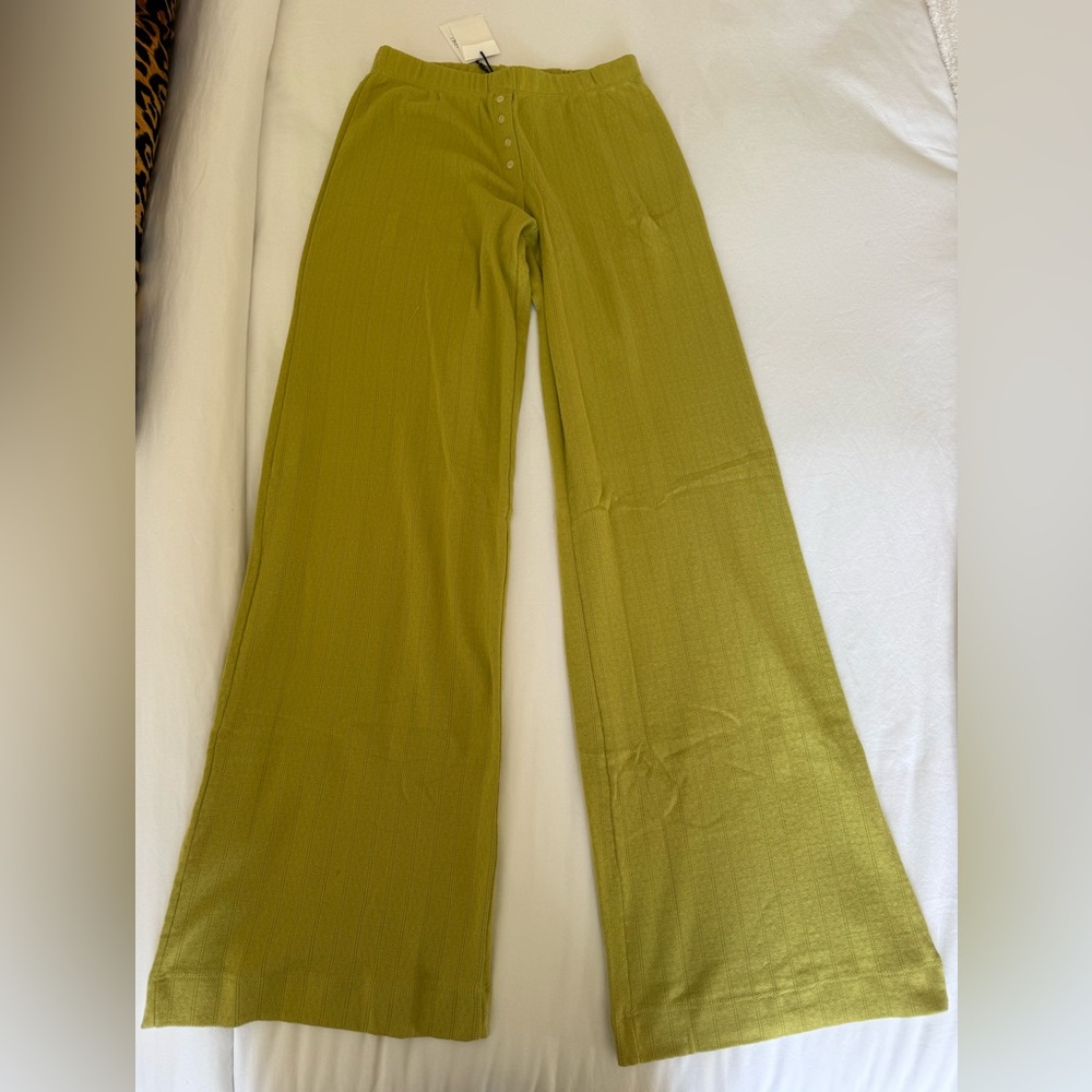 LESET Chartreuse Pointelle Boxer Pants